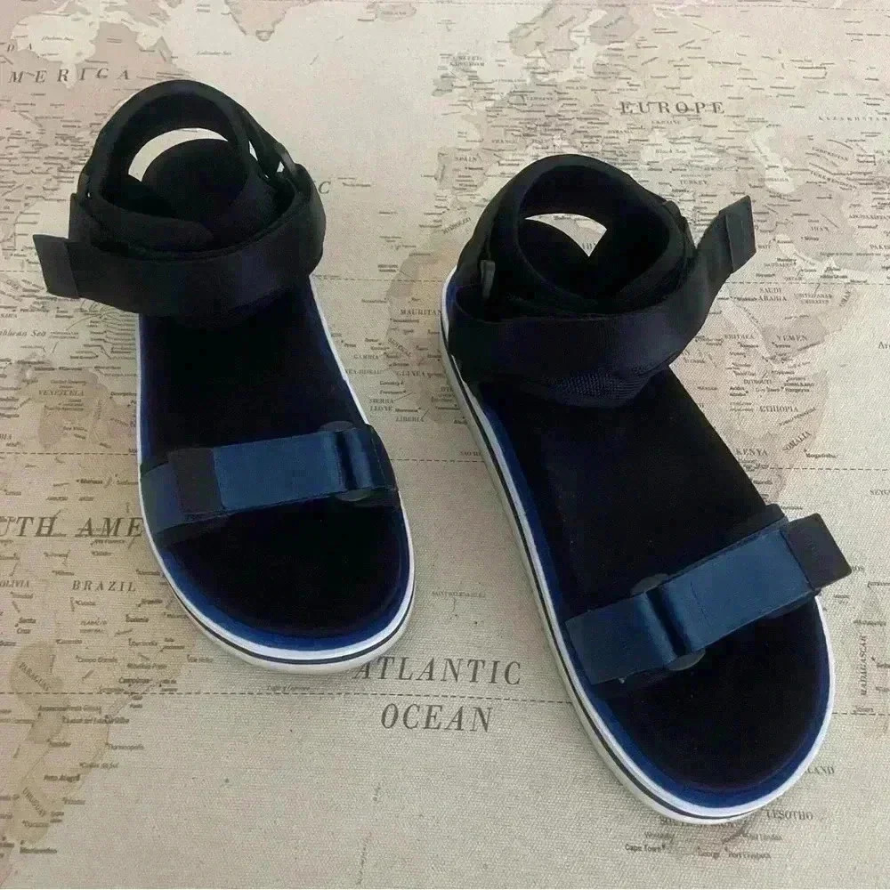 See By Chloé Black and Navy Sport Sandals